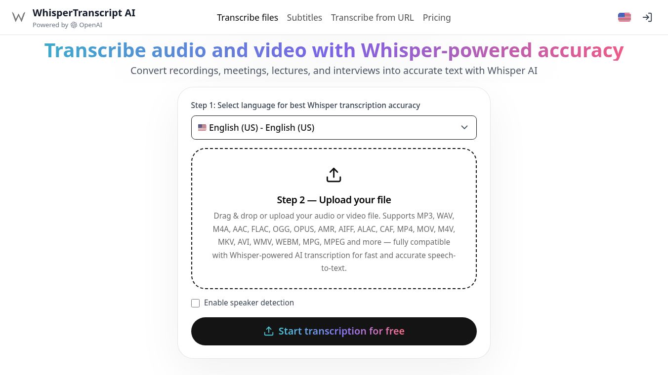 WhisperTranscript AI