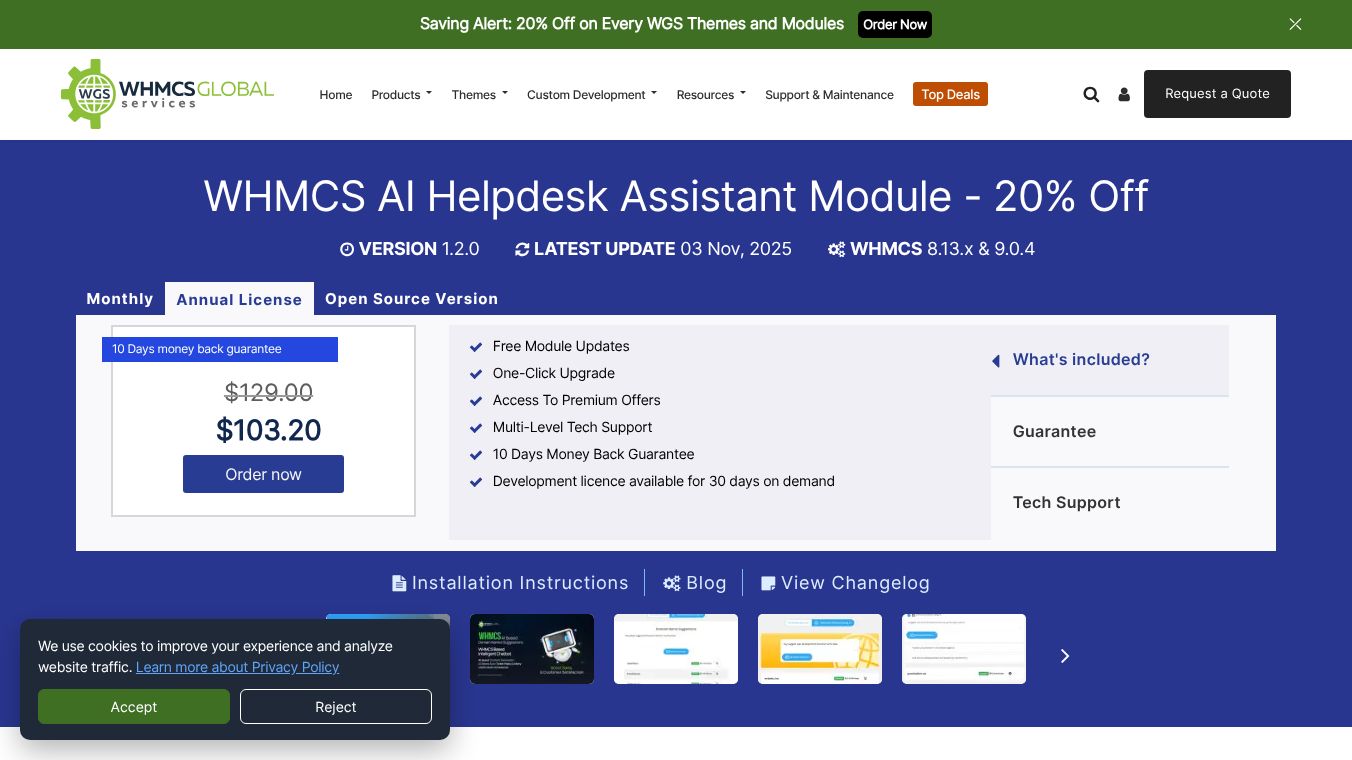 WHMCS AI Helpdesk Assistant Module