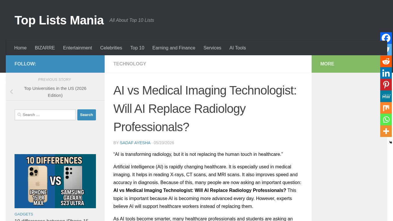 Will AI Replace Radiology Professionals?