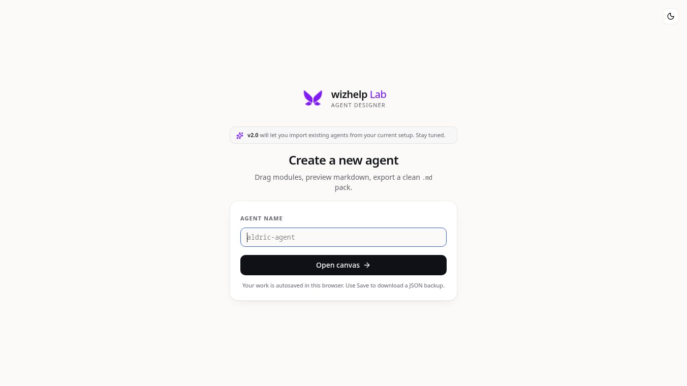 wizhelp Lab — Agent Designer
