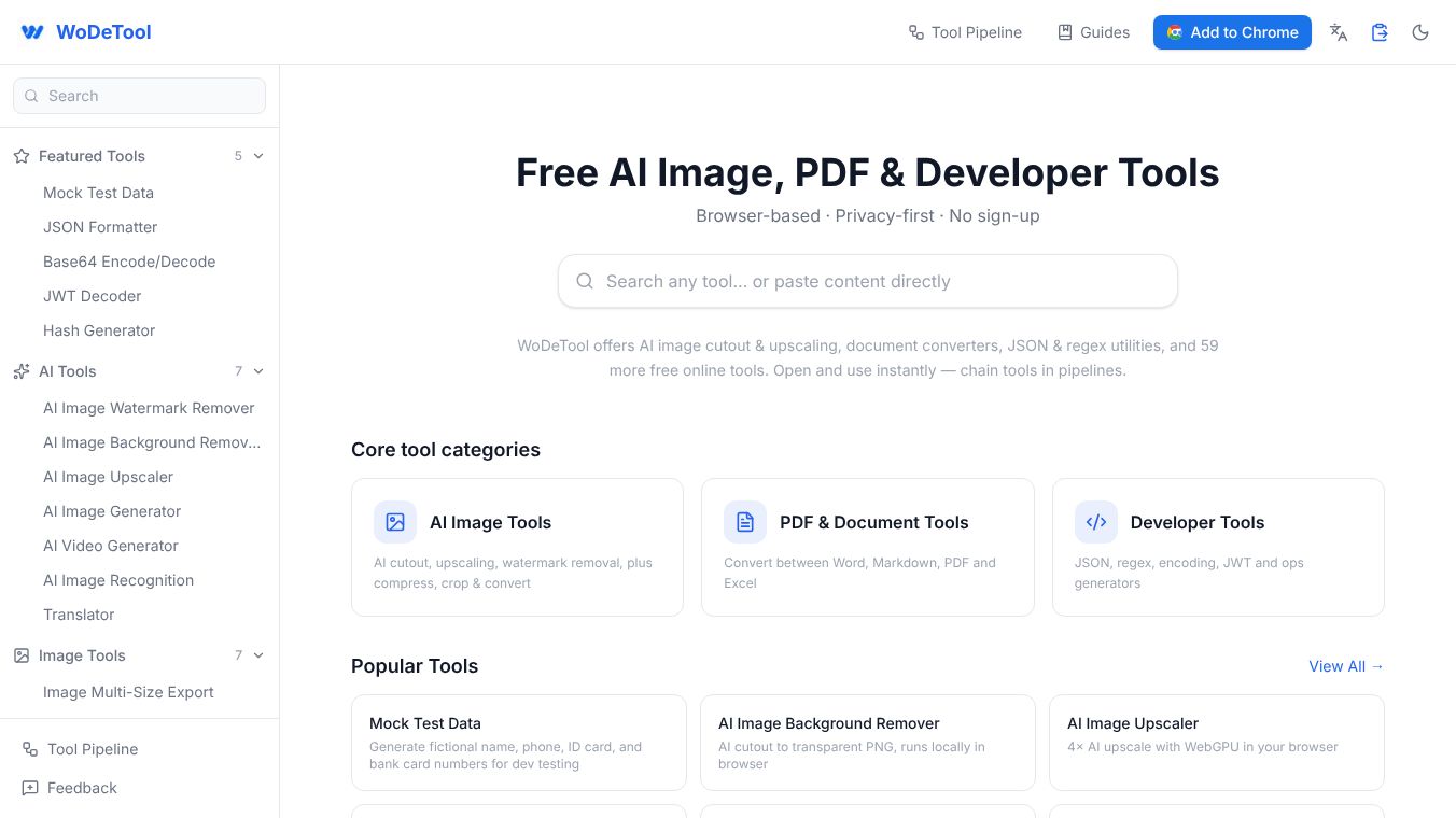 WoDeTool - AI Productivity Tools