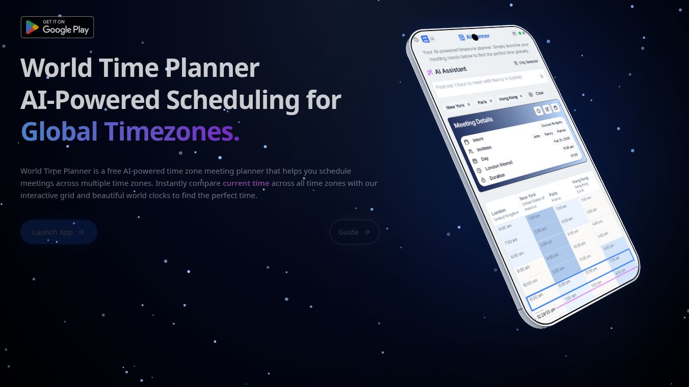World Time Planner AI