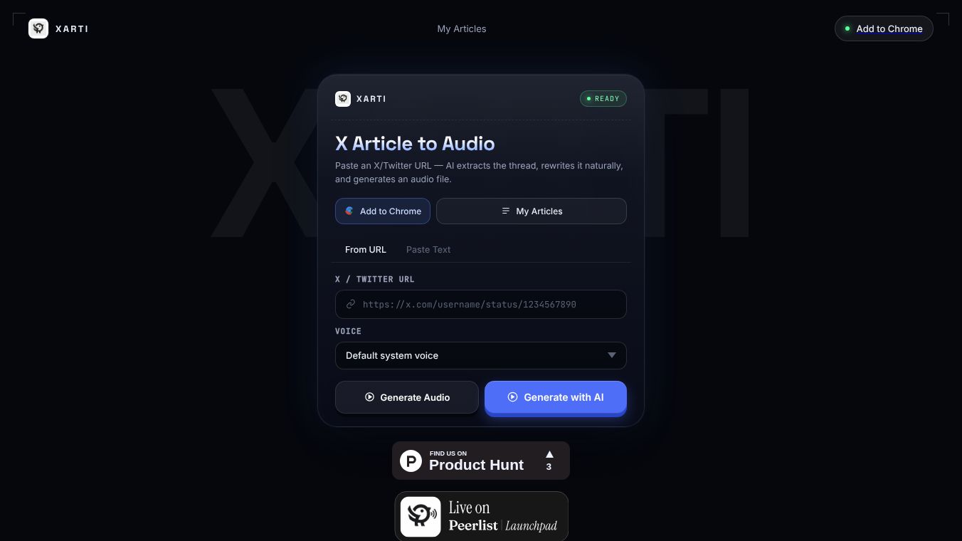 XARTI — X Article to Audio