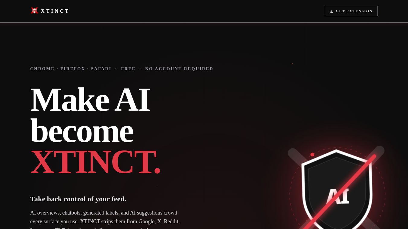 XTINCT: Remove AI clutter from the web