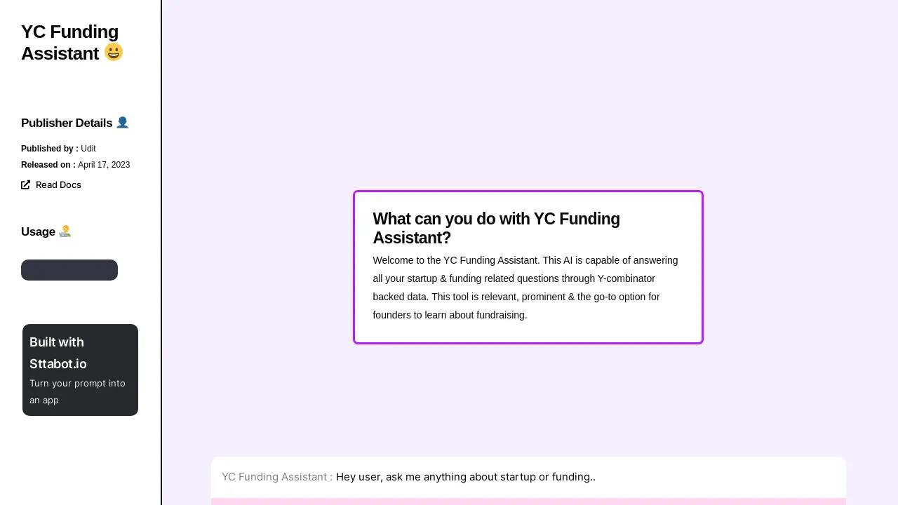 YC Funding Assistant