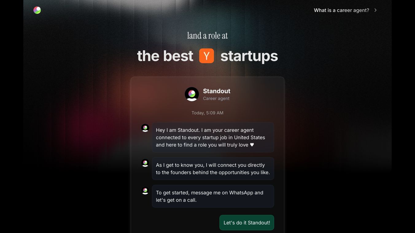 Your personal AI headhunter on WhatsApp to find startup jobs