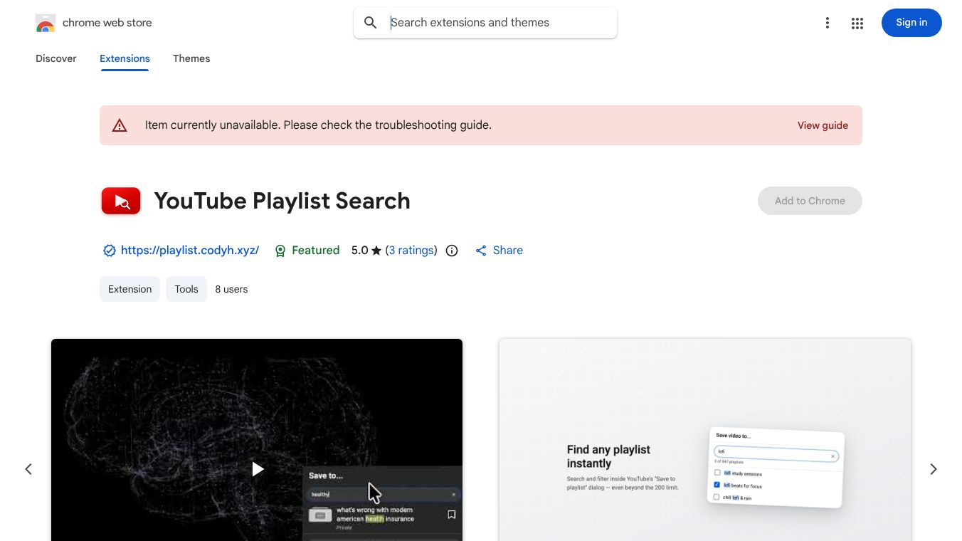 YouTube Playlist Search