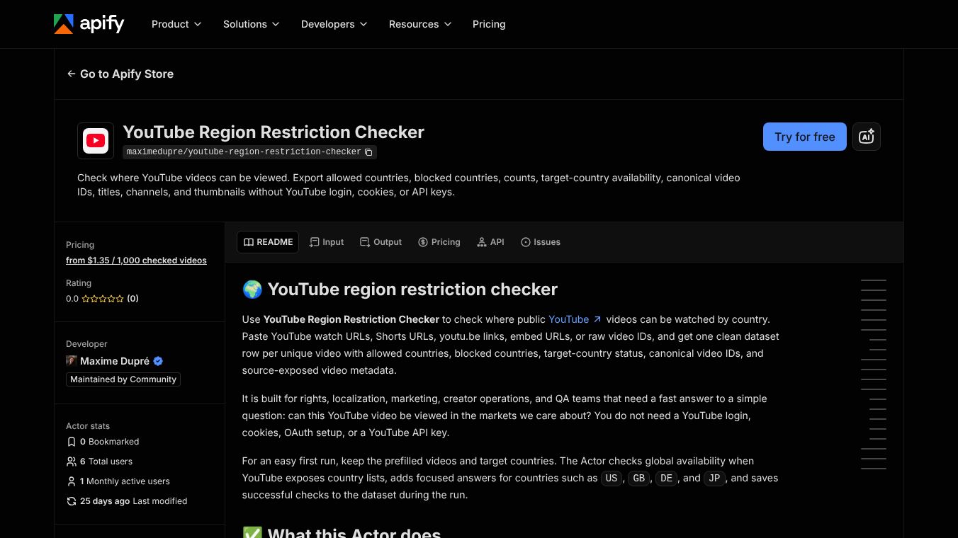 YouTube Region Restriction Checker