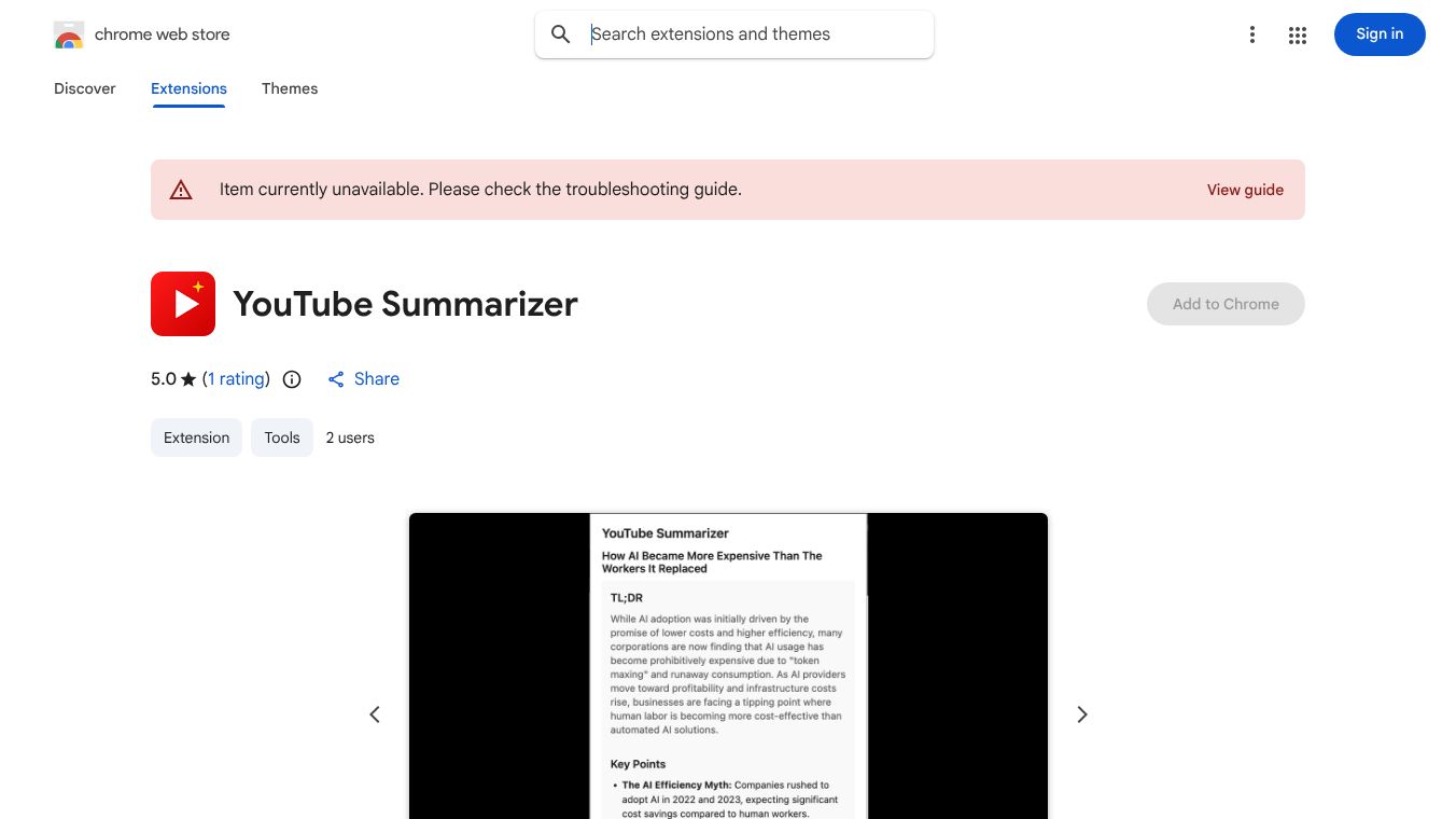 YouTube Summarizer with your own API key