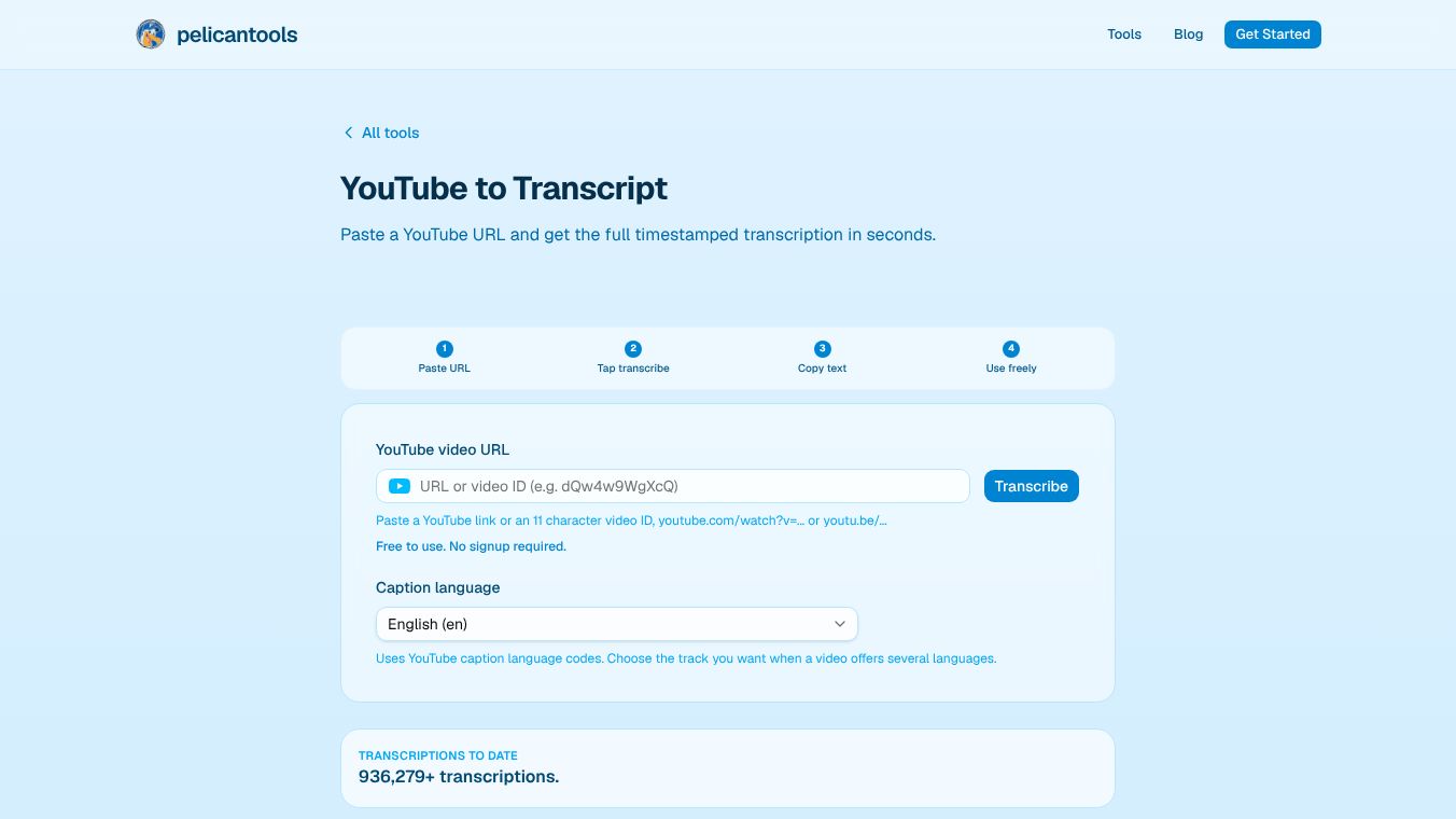 Youtube Transcription Tool