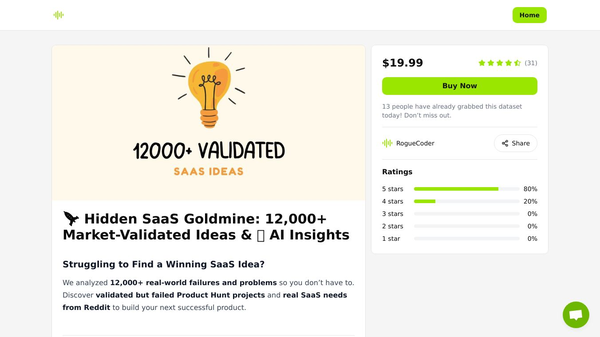 12,000+ Market-Validated SaaS Ideas