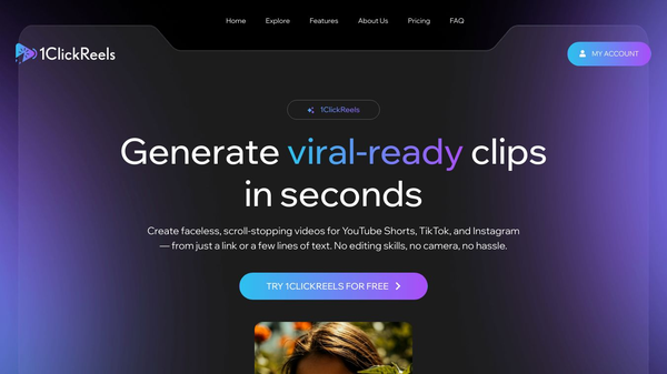 1ClickReels – AI Content Creation