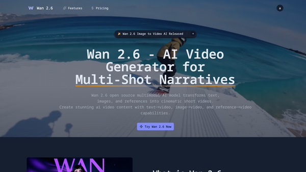 Wan 2.6 AI Video Generator