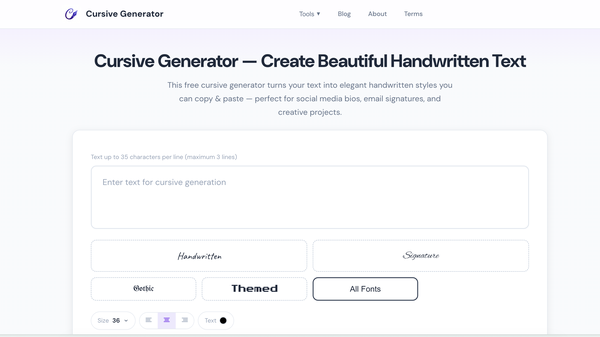 cursive generator