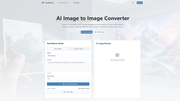 PixelWeaver: AI Image-to-Image Editor & Generator