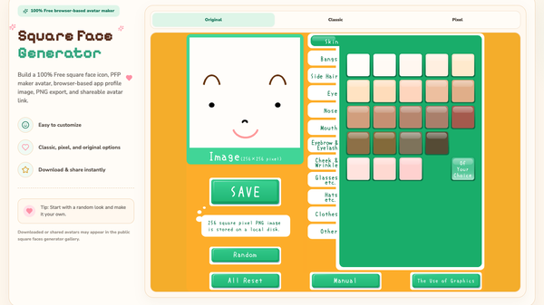 Square Face Generator