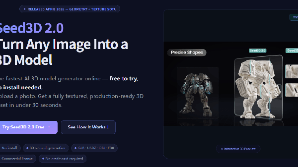 Seed3D 2.0 AI 3D Model Generator