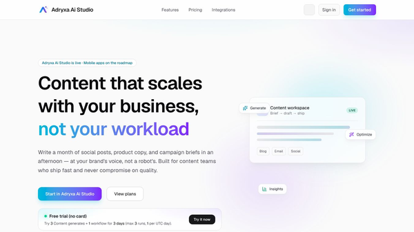 Adryxa AI Studio