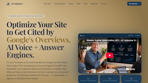 AE Optimizer AEO Software for AI Search