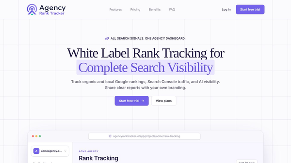 Agency Rank Tracker