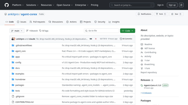 Agent-Corex – Intelligent Tool Selection