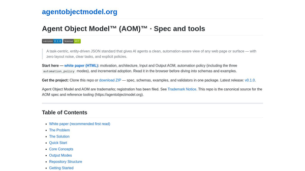 Agent Object Model - The Spec