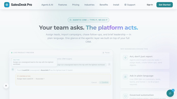 Agentic AI based SalesDesk PRO