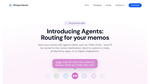 Agents in Whisper Memos