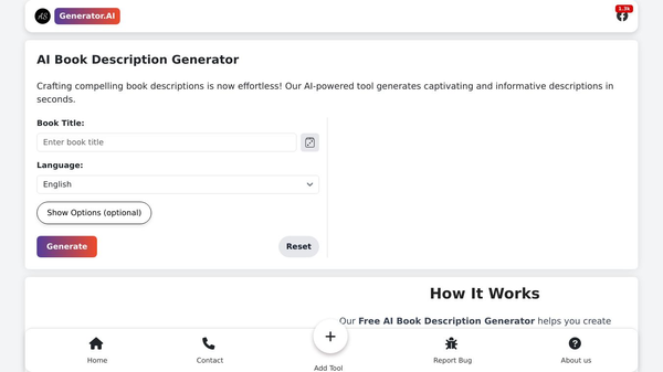 AI Book Description Generator