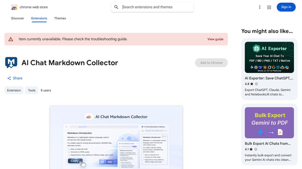 AI Chat Markdown Collector