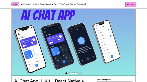AI Chat UI Kit — React Native + Expo