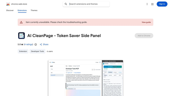 AI CleanPage - Token Saver Side Panel