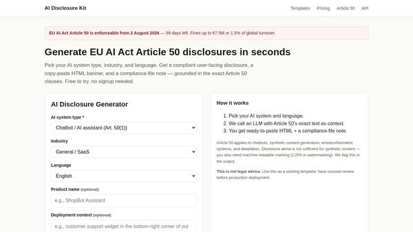 AI Disclosure Kit