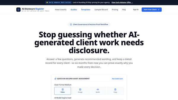 AI Disclosure Register