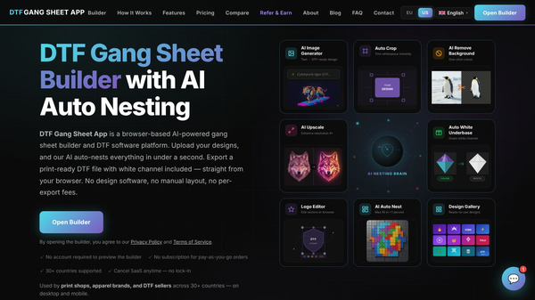 AI DTF Gang Sheet Builder
