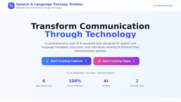 AI for Speech and Language Therapy