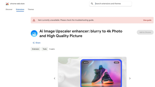 Ai Image Upscaler and enhancer chrome ex