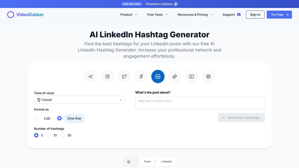 AI LinkedIn Hashtag Generator