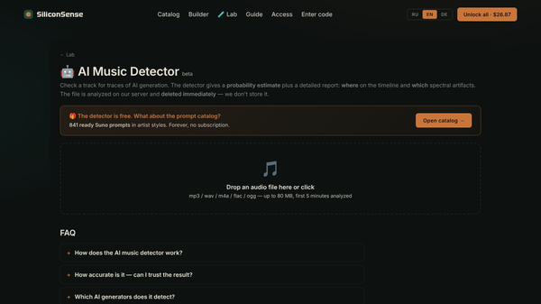 AI Music Detector by SiliconSense