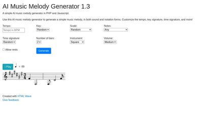 AI Music Melody Generator