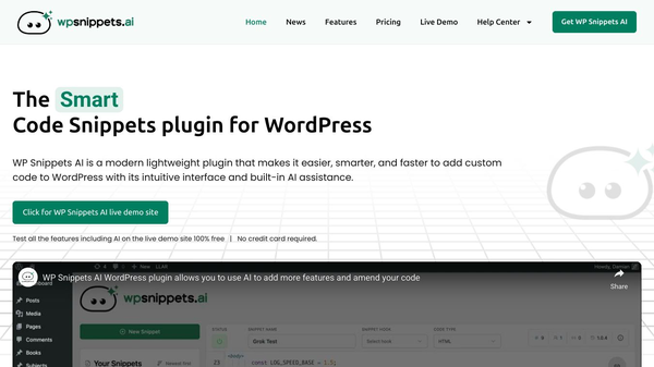 AI-powered snippet plugin for WordPress