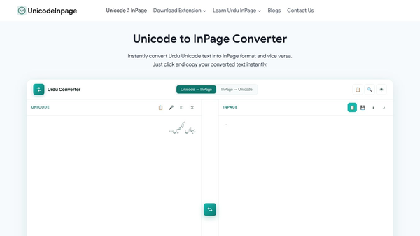 Ai Powered Unicode to Inpage Converter