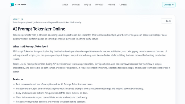 AI Prompt Tokenizer by ByteVera