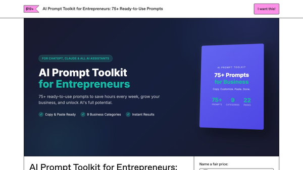 AI prompt toolkit for Entrepreneurs