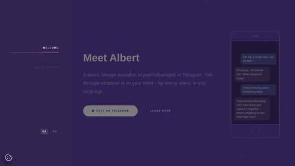 AI psychotherapist Albert · Telegram bot