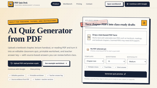 AI Quiz Generator from PDF