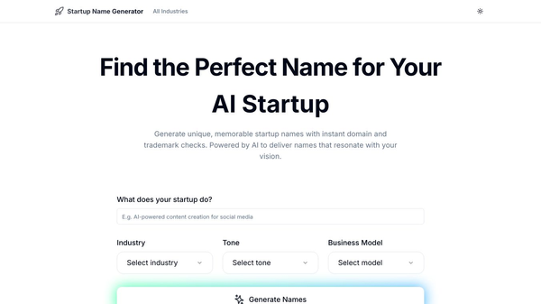 AI Startup Name Generator