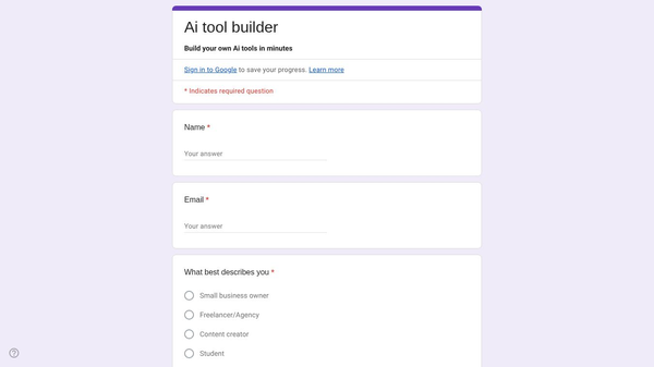 Ai tool builder