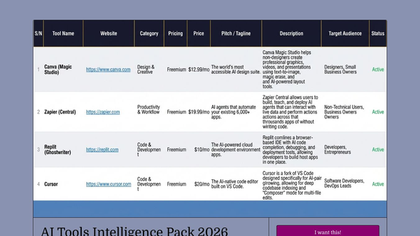 AI Tools Intelligence Pack 2026