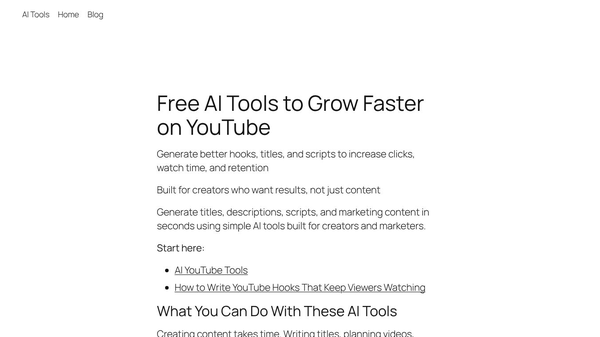 AI tools to improve YouTube Content